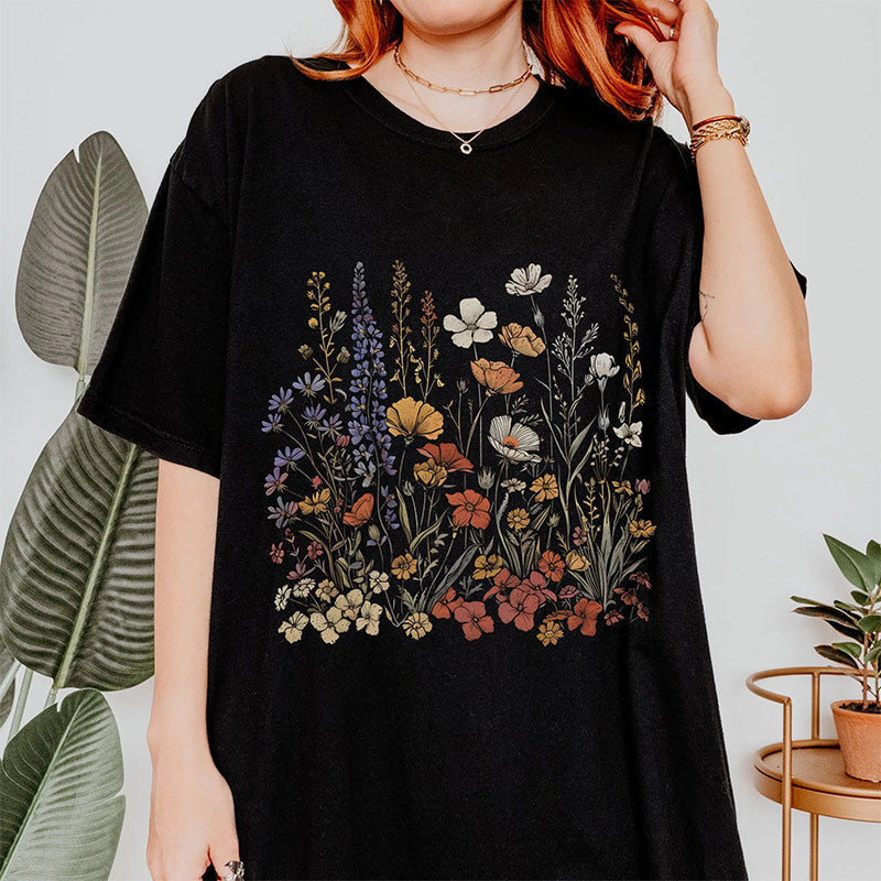 Vintage Wildflowers Garden Lover T-shirt