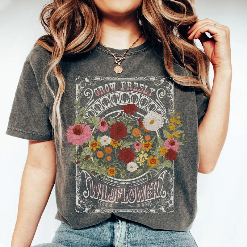 Grow Freely Wildflowers Gift T-Shirt