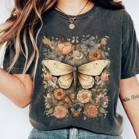 Vintage Garden Butterfly Wildflowers T-Shirt