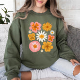 Botanical Floral Pressed Flowers Sweatshirt