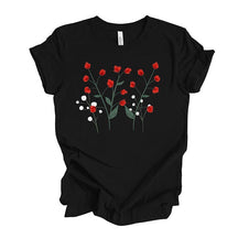 Unique Red and White Flowers T-Shirt