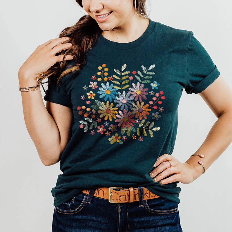 Boho style Flowers Bouquet T-Shirt