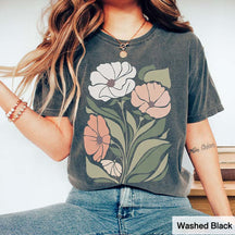 Artsy Minimalist Abstract Wildflower T-Shirt