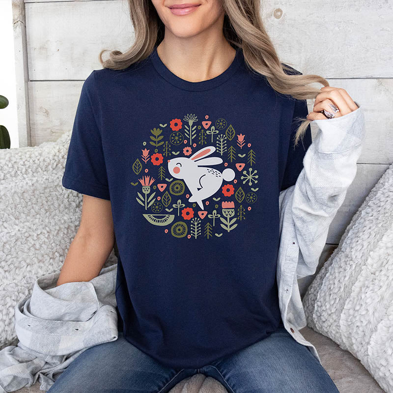 White Rabbit Easter Plant T-Shirt