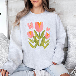 Boho Girl Flowers Tulip Sweatshirt