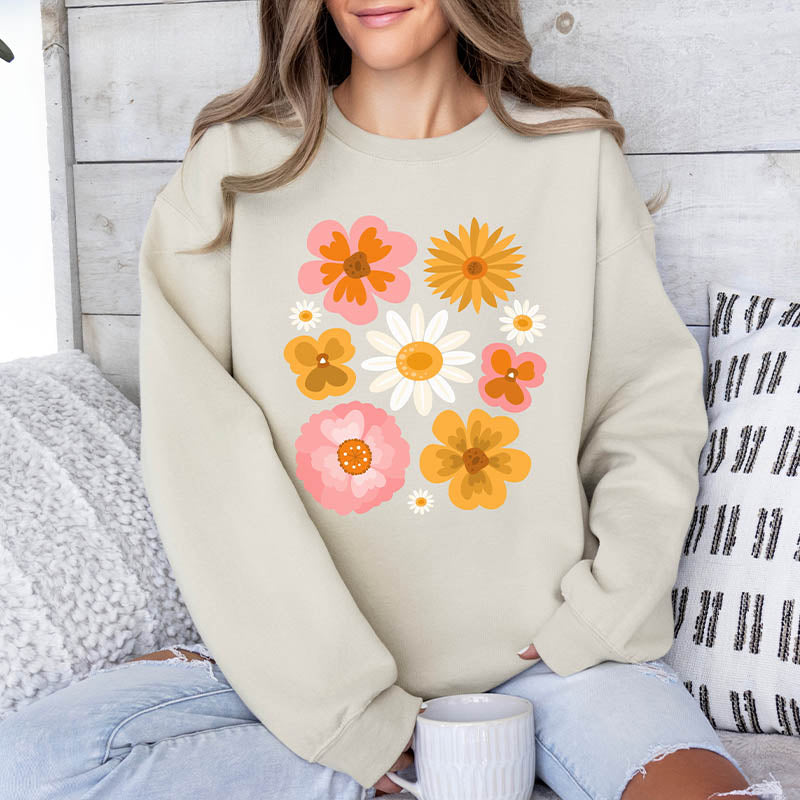 Botanical Floral Pressed Flowers Sweatshirt