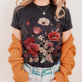 Boho wildflowers granola girl Autumn T-Shirt