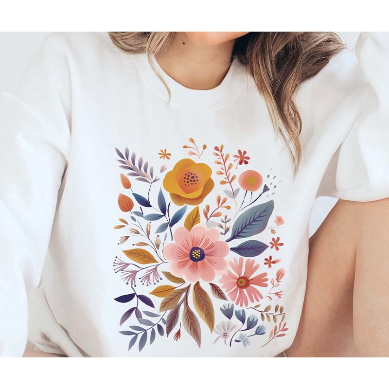 Rustic Boho Flowers Bouquet Sweatshirt