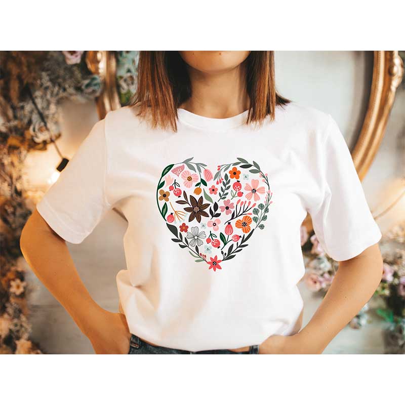 Flower Heart Nature Lover T-Shirt