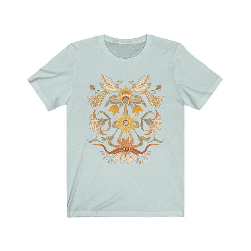 Pastel Floral Bird T-Shirt