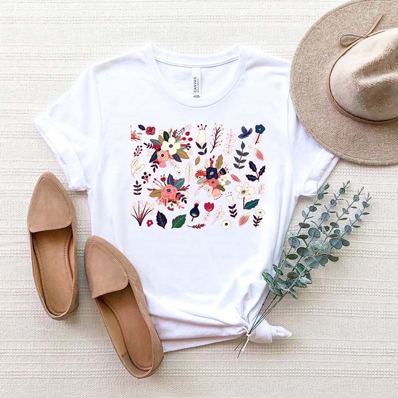 Ladies  Wildflower Floral T-Shirt