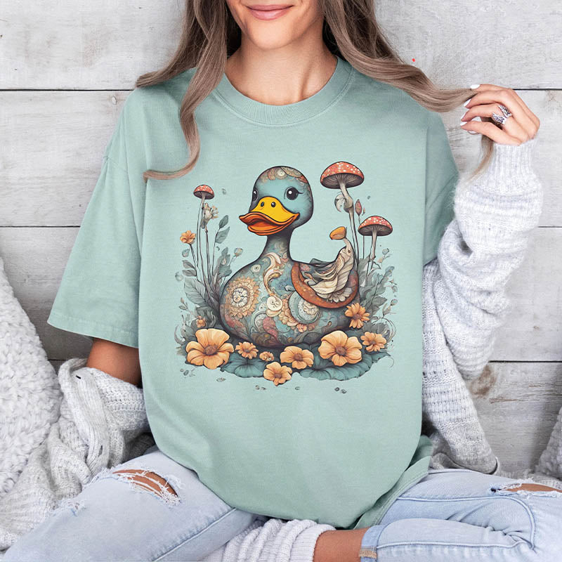 Boho Duck Wild Mushroom T-Shirt