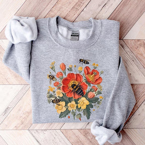 Cute Bee Botanical Sweatshirt