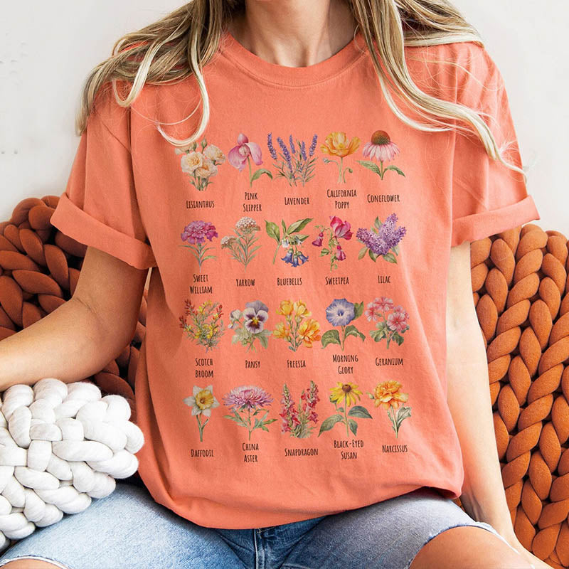 Aesthetic Flower Identification T-Shirt