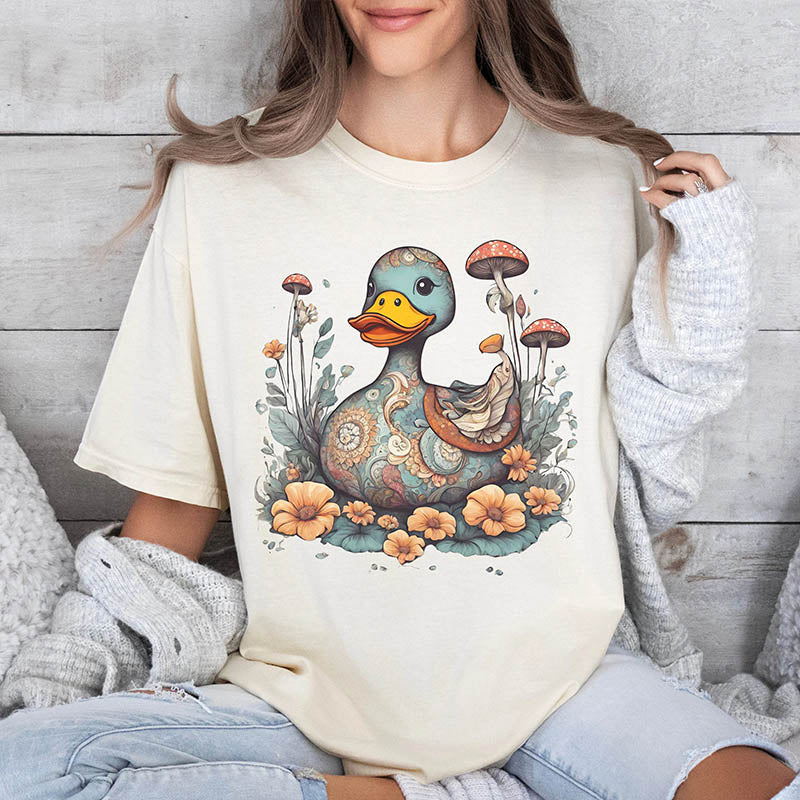 Boho Duck Wild Mushroom T-Shirt