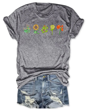 Boho-Sonnenblumen-T-Shirt