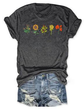 Boho-Sonnenblumen-T-Shirt