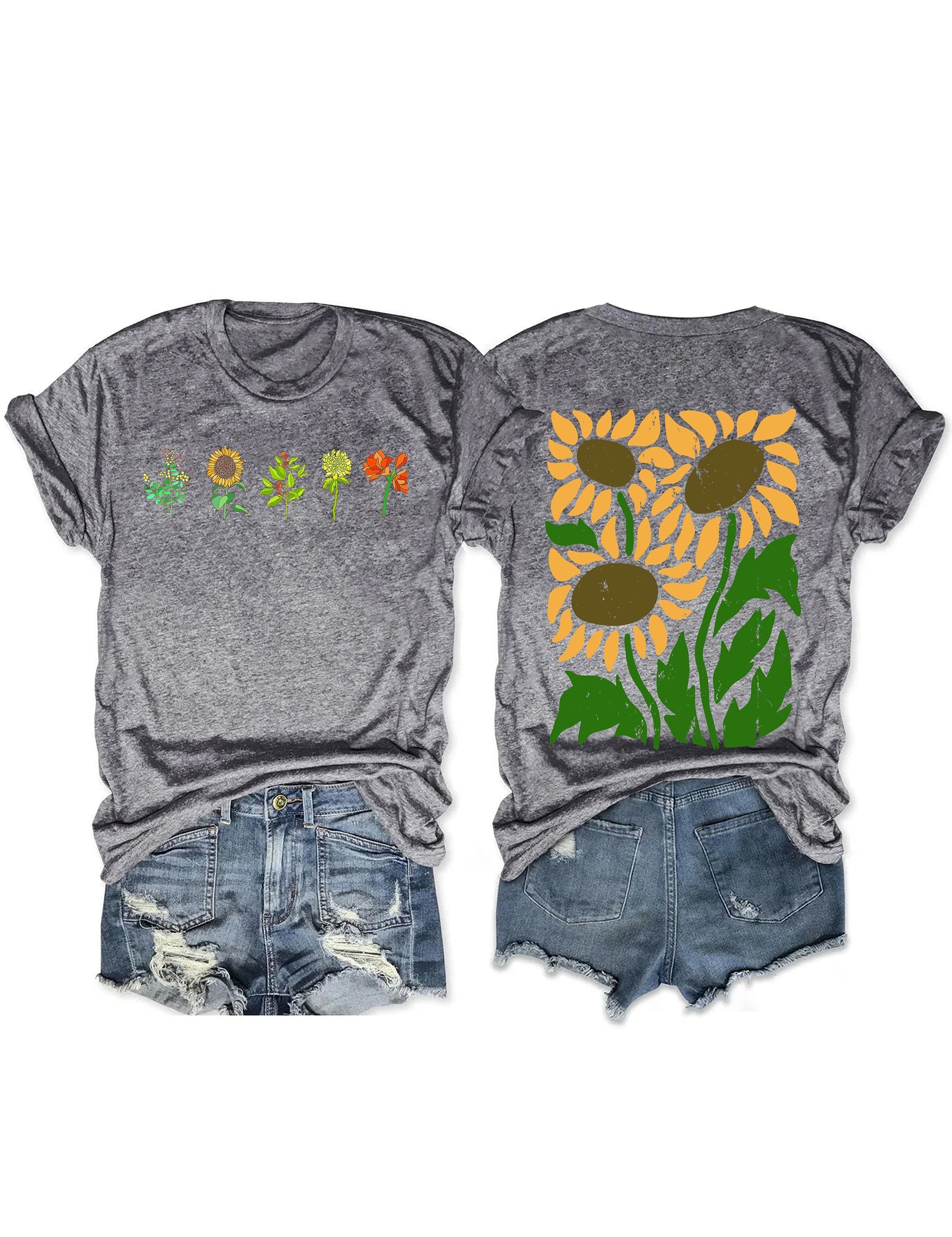 Boho-Sonnenblumen-T-Shirt