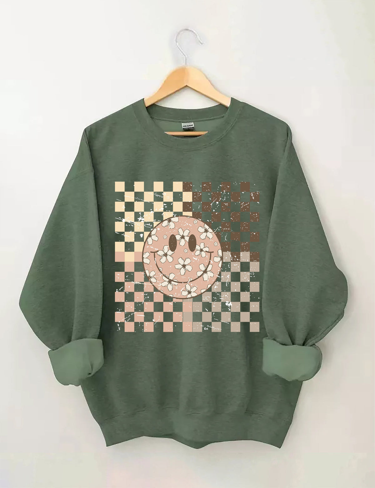 Lächelndes Blumen-Sweatshirt