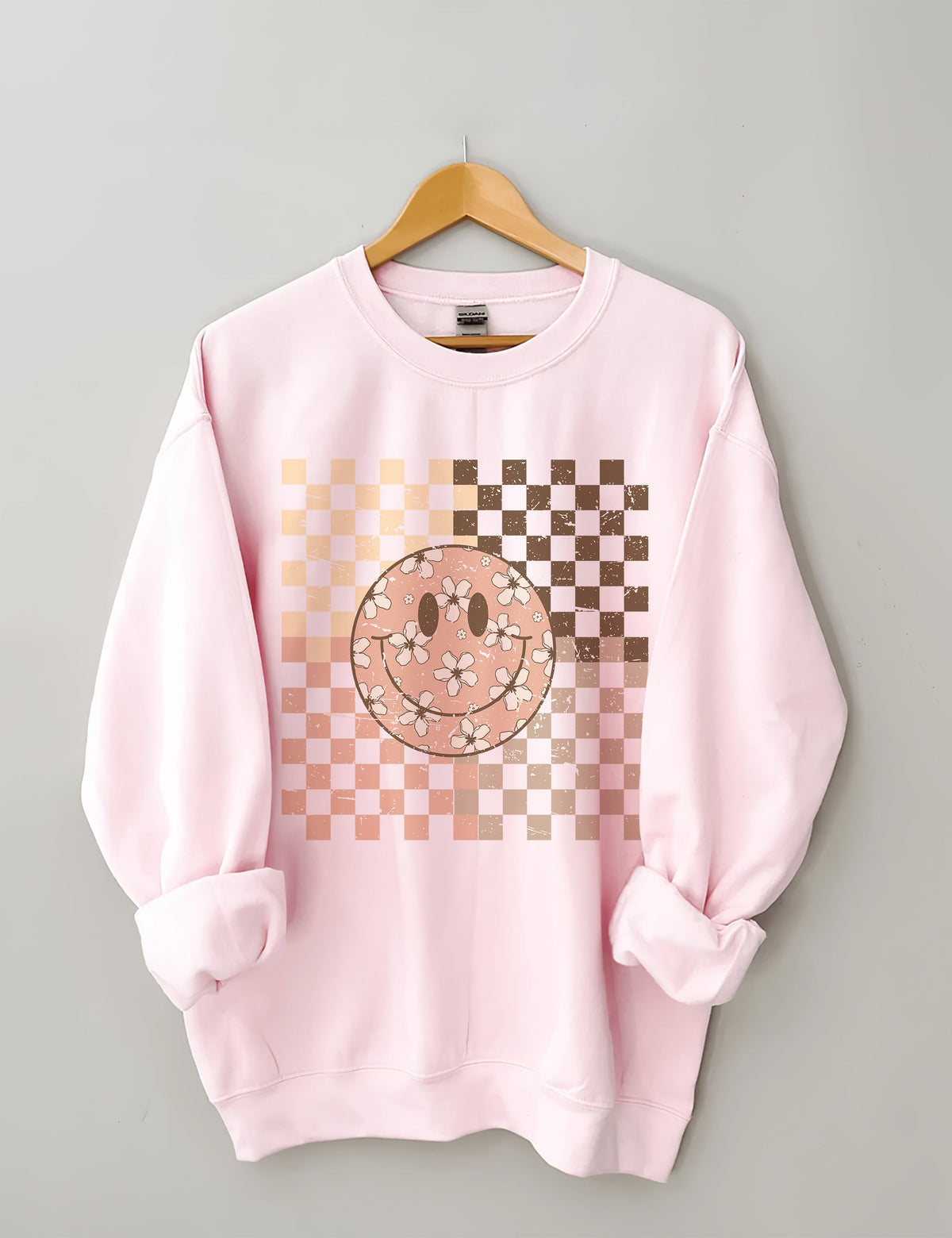 Lächelndes Blumen-Sweatshirt