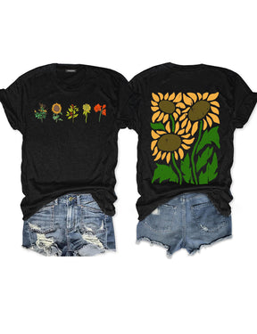 Boho-Sonnenblumen-T-Shirt