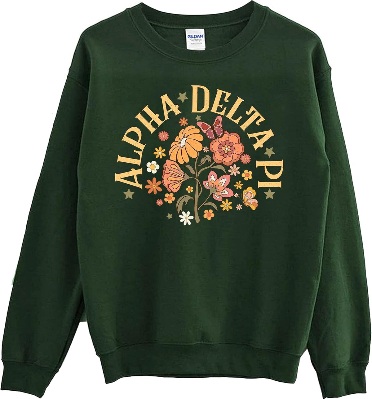 Alpha Delta Pi Sweatshirt mit Retro-Blumenmuster 