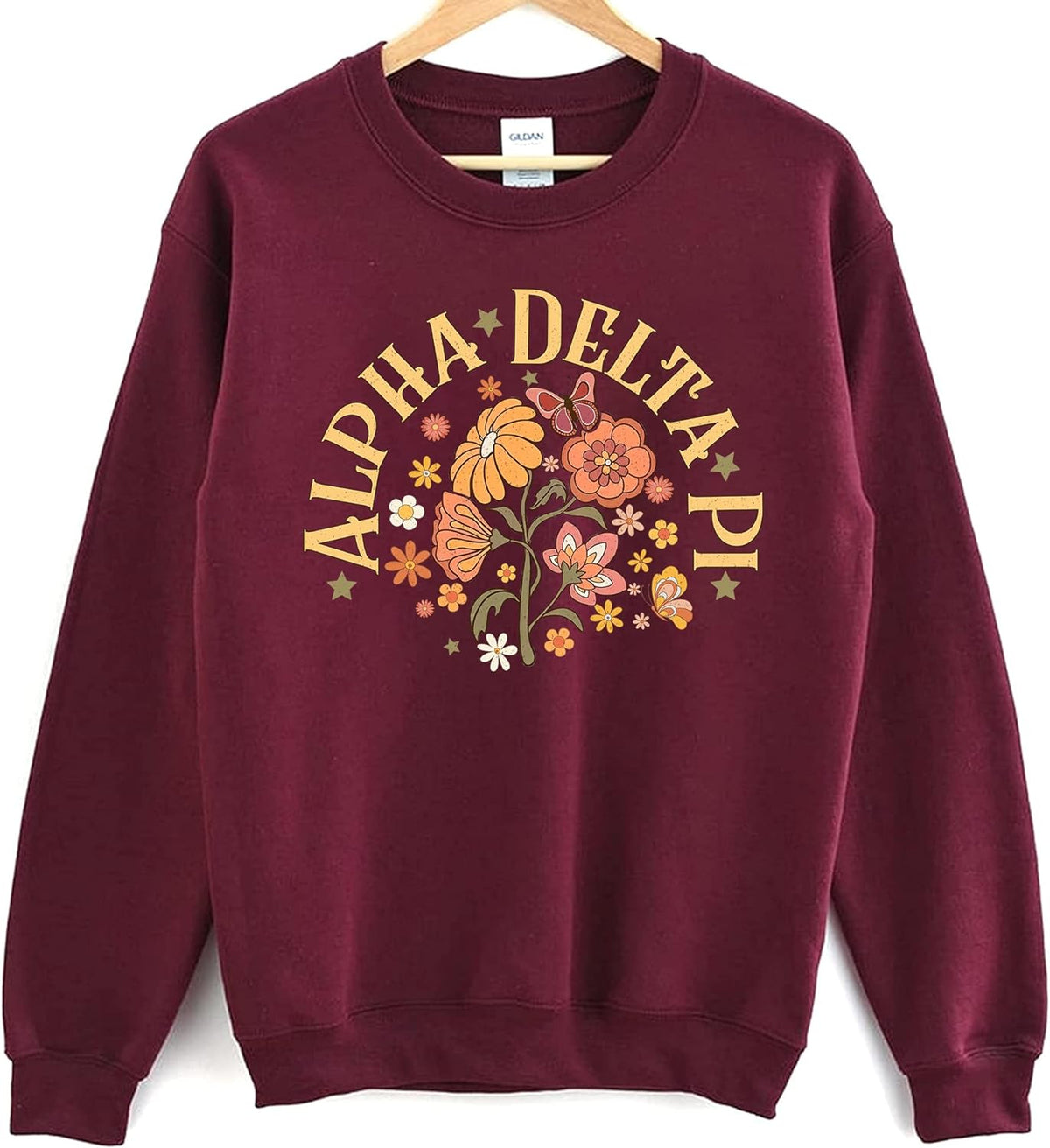 Alpha Delta Pi Sweatshirt mit Retro-Blumenmuster 