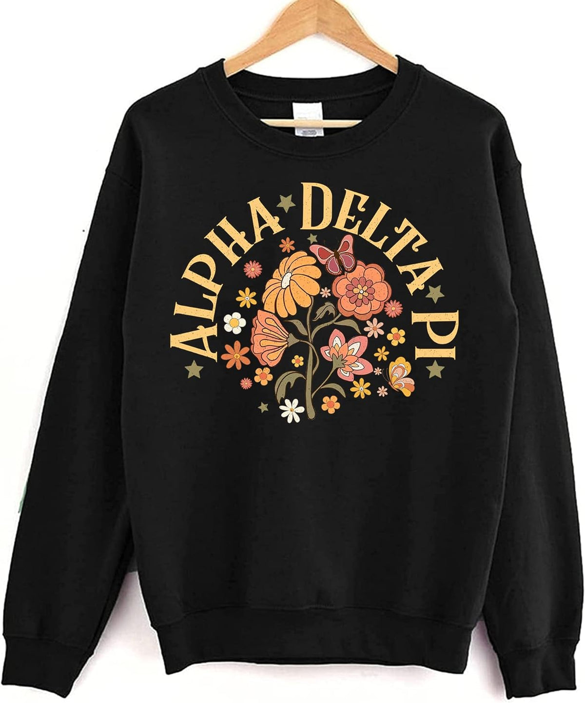 Alpha Delta Pi Sweatshirt mit Retro-Blumenmuster 