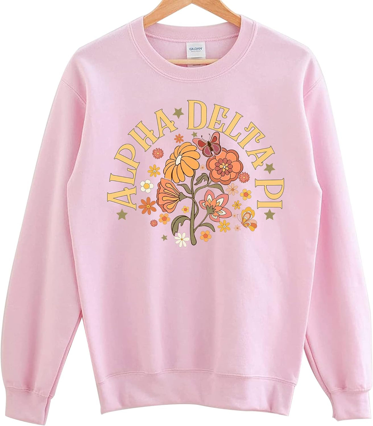 Alpha Delta Pi Sweatshirt mit Retro-Blumenmuster 