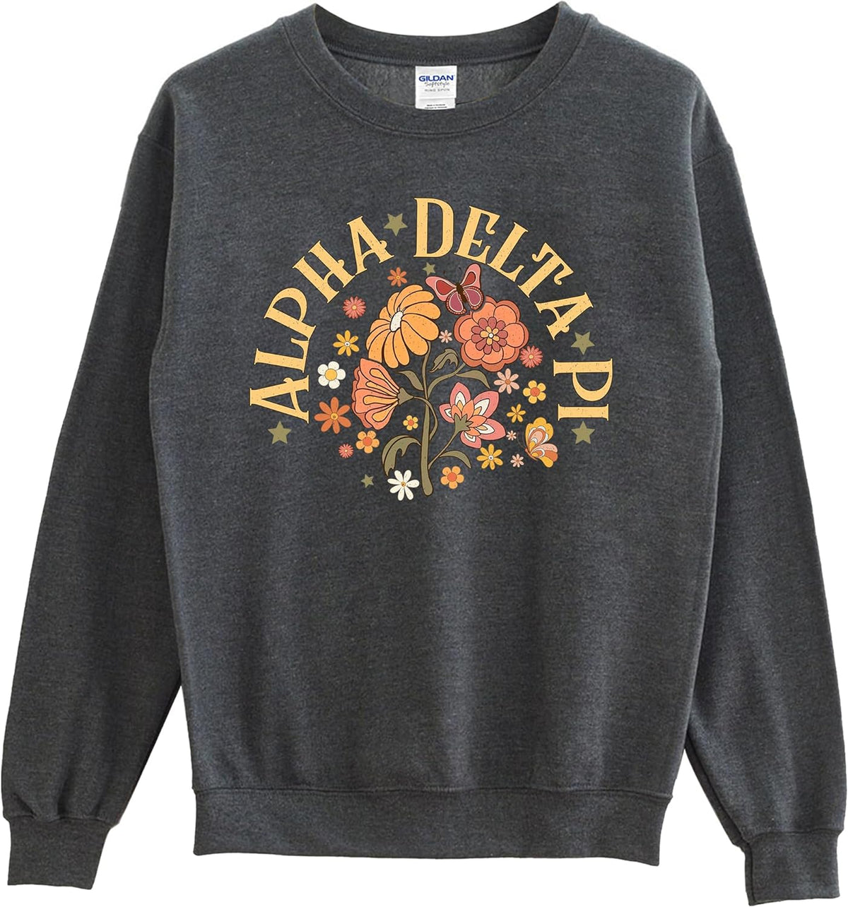 Alpha Delta Pi Sweatshirt mit Retro-Blumenmuster 