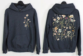 Sweat à capuche Boho Pastel Fleurs sauvages