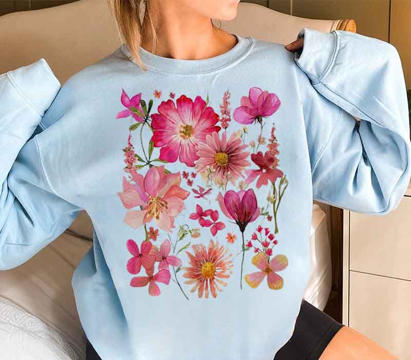 Vintage Wildblumen Pullover Sweatshirt