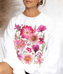 Vintage Wildblumen Pullover Sweatshirt