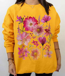 Vintage Wildblumen Pullover Sweatshirt