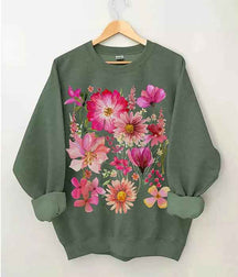 Vintage Wildblumen Pullover Sweatshirt