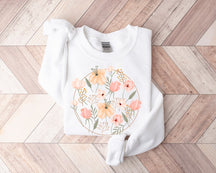 Lässiges Sweatshirt mit Wildblumen-Print