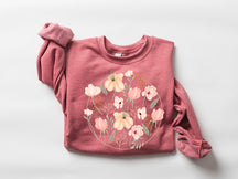 Lässiges Sweatshirt mit Wildblumen-Print