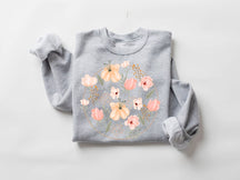 Lässiges Sweatshirt mit Wildblumen-Print