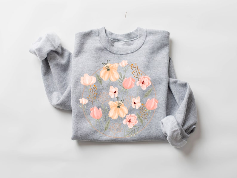 Wildflowers Print Casual Sweatshirt