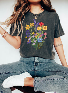T-shirt amoureux du jardin de fleurs d’automne