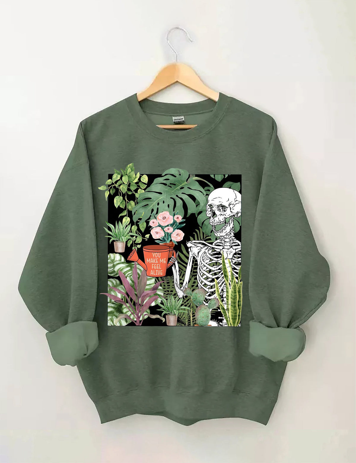 Du lässt mich lebendiges Pflanzen-Sweatshirt fühlen