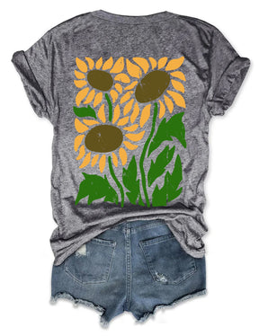 Boho-Sonnenblumen-T-Shirt