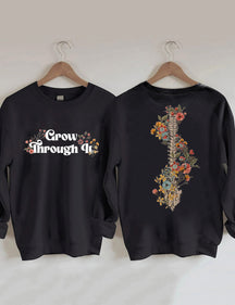 Grow Through It Blumen-Sweatshirt