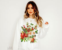 Vintage gepresste Blumen Boho übergroße Wildblumen Sweatshirt 