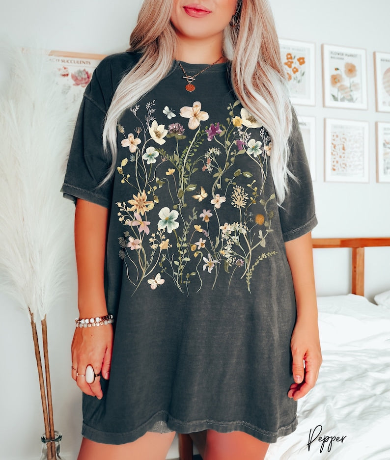 Comfort Colors Pressed Flowers Tshirt