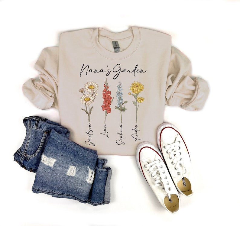 Nana's Garden Vintage Blumen-Sweatshirt 