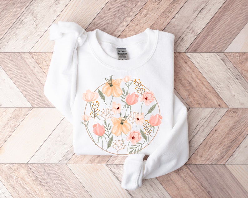 Wildblumen-Sweatshirt für Damen, Geschenk für Blumenliebhaber