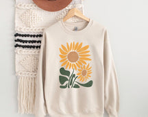 Sonnenblumen Sweatshirt Boho Wildblumen Sweatshirt