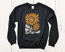 Sonnenblumen Sweatshirt Boho Wildblumen Sweatshirt