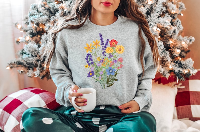 Wildblumen-Sweatshirt für Damen, Geschenke für Sie 